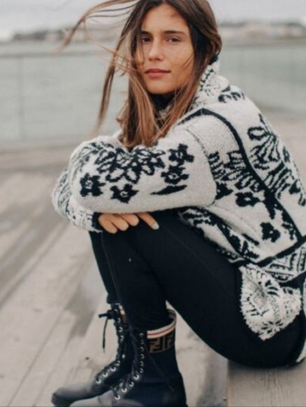 Anthropologie Moth Nordic Quarter Zip Wool Alpaca Pullover